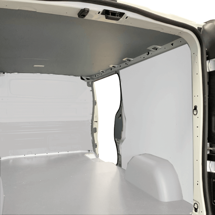 Protection plafond gris pour Citroen e-Berlingo 2021+ Exemple sur Renault Trafic. La découpe sera spécifique à votre modèle