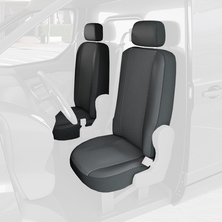 Housses de siège en tissu pour Volkswagen e-Transporter 2025+ deux sièges