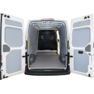 Habillage bois complet pour Volkswagen Crafter 2017 avec plancher gris Habillage bois complet pour Volkswagen Crafter 2017 avec plancher gris