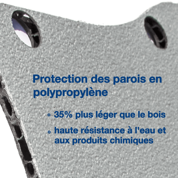 Habillage polypro & bois - Mercedes Sprinter 2018+ Traction - détail protections parois