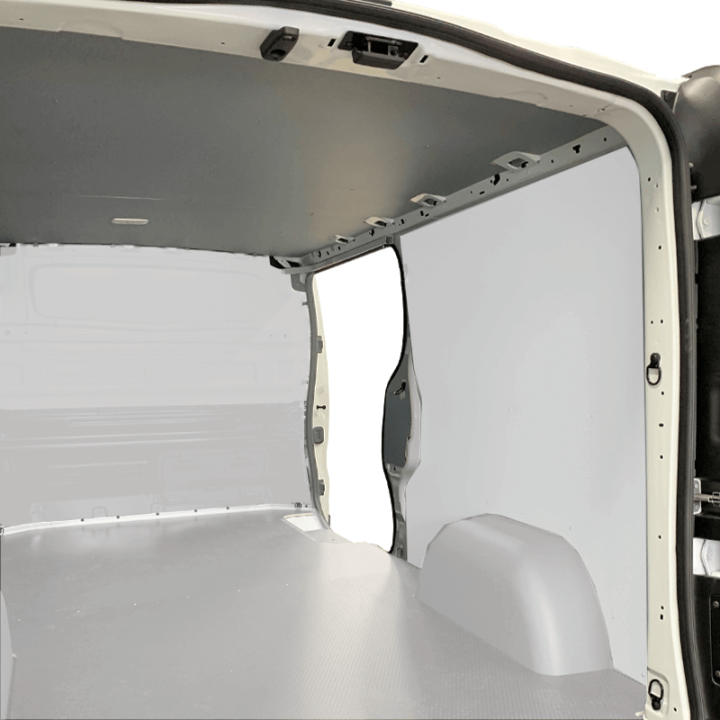 Protection plafond gris pour Citroen Berlingo Van 2018+ Exemple sur Renault Trafic. La découpe sera spécifique à votre modèle