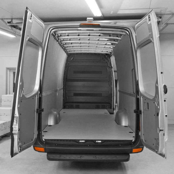 Habillage bois complet pour Citroen Jumpy Double Cabine - avec plancher avec film antidérapant gris