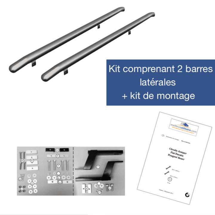 Barres latérales de protection Dacia Dokker Van - contenu du kit