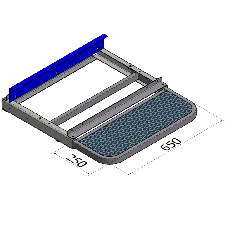 Dimensions marchepied latéral rétractable - Peugeot Boxer