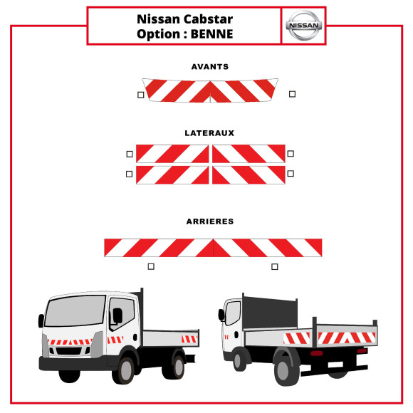 Kit de balisage pour Nissan Cabstar Benne