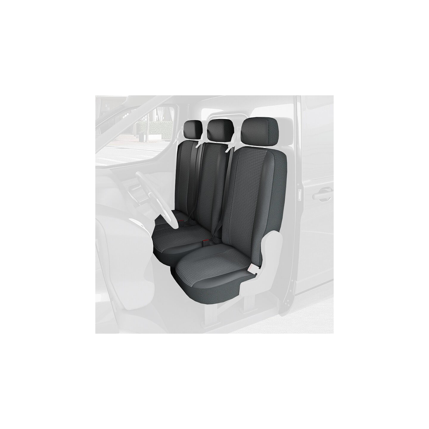 Housses de siège en tissu pour Volkswagen Transporter T6.1