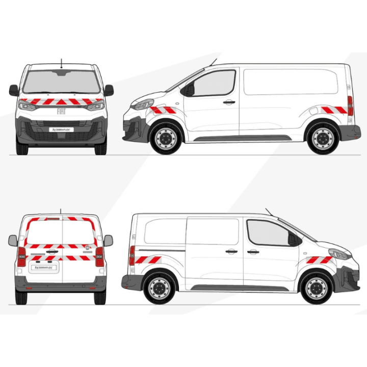 Kit de balisage - Fiat E-Scudo 2019+ Bandes adhésives pré-découpés prêtes à poser